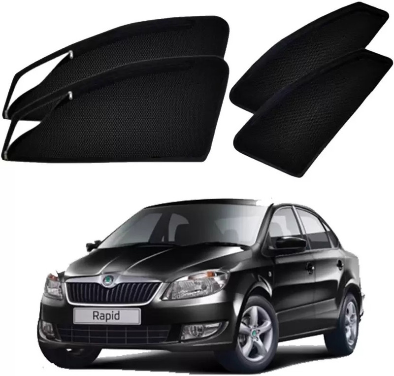 G ILIKA Rear Window, Side Window Sun Shade For Skoda Rapid(Black)