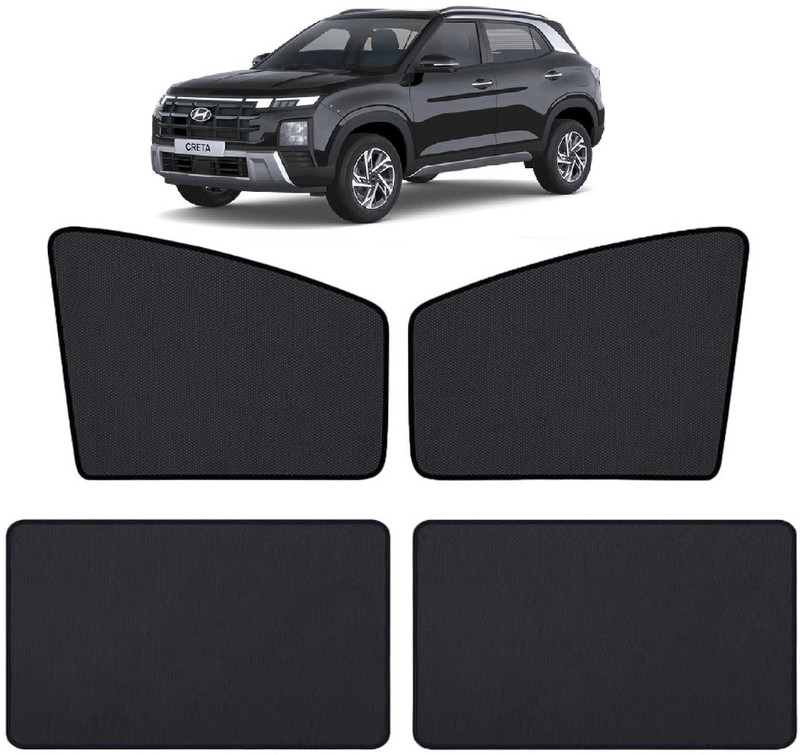 Auto Hub Side Window Sun Shade For Hyundai Creta(Black)