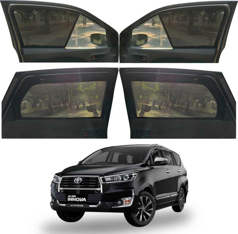 autoluxer Side Window Sun Shade For Toyota Innova Crysta(Black)