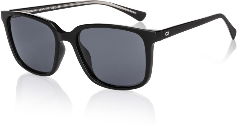 VINCENT CHASE by Lenskart Rectangular Sunglasses(For Men & Women, Grey)