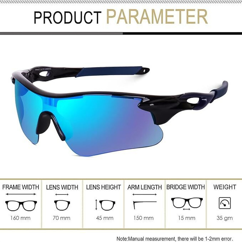 Aspecspro Cricket Wraparound UV400 Anti Glare Eyewear Cricket Goggles(Blue)
