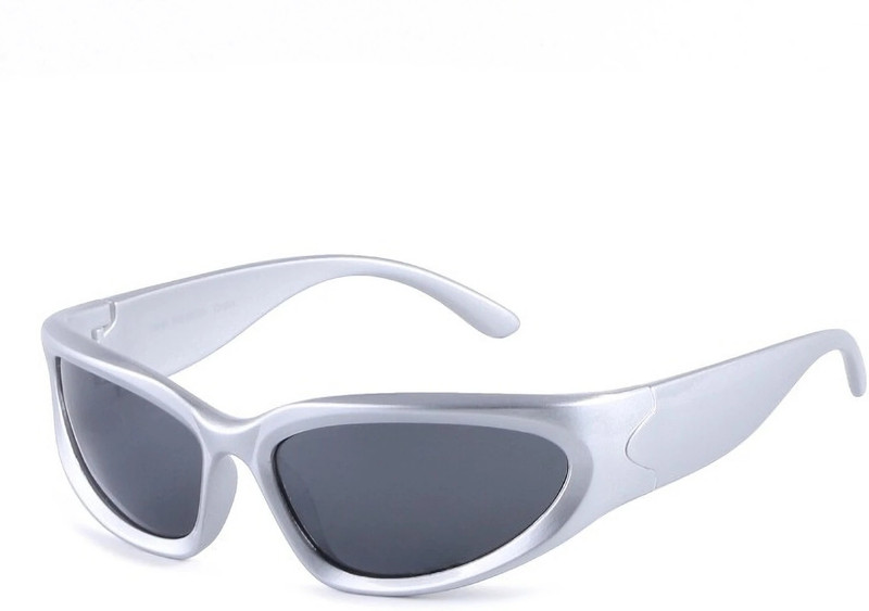 Eyenaks Wrap-around Sunglasses(For Men & Women, Black)