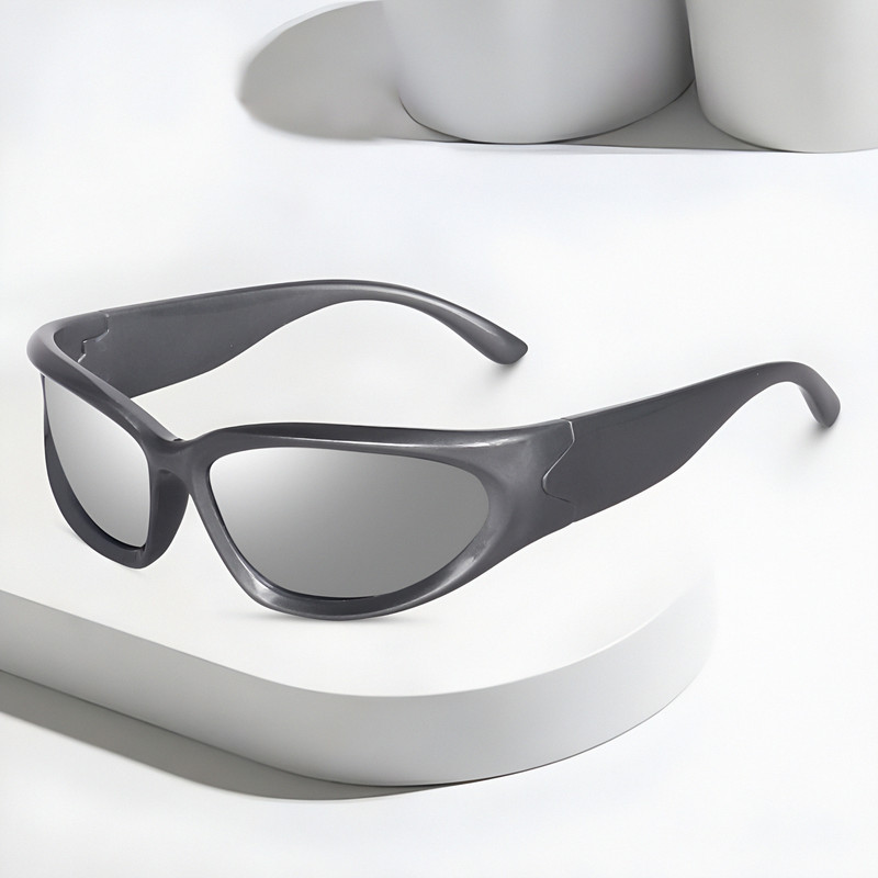 spectaswag Wrap-around, Shield, Over-sized, Sports Sunglasses(For Men & Women, Silver)