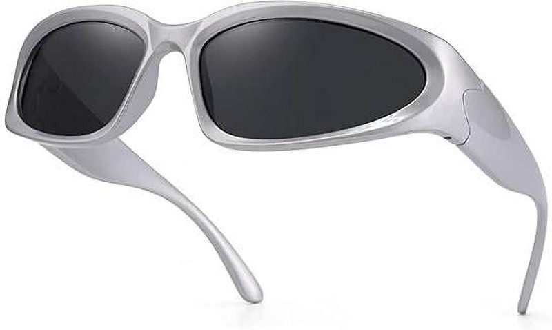 ZOSMIC Wrap-around, Sports, Oval Sunglasses(For Men & Women, Black)