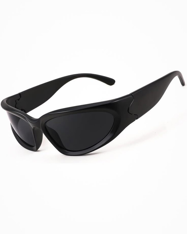 ZOSMIC Wrap-around, Shield Sunglasses(For Men & Women, Black)