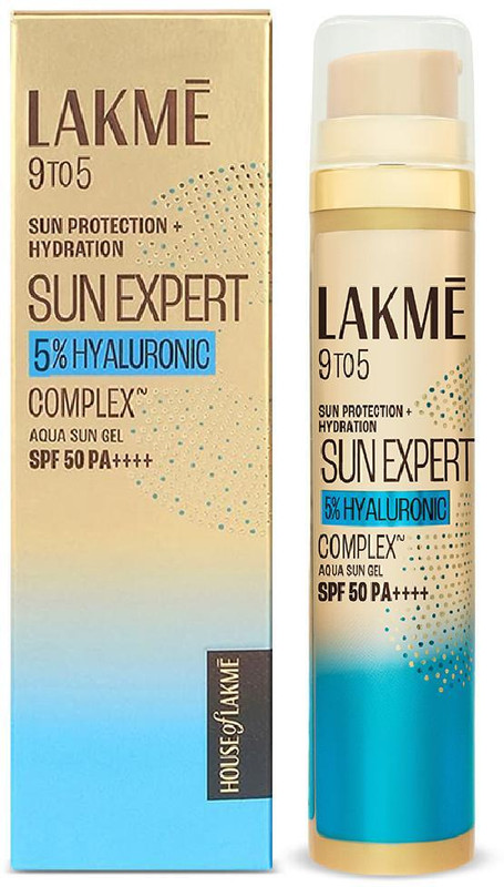 Lakmé Sunscreen - SPF 50 PA+++ Sun Expert 1% Hyaluronic Sunscreen,SPF 50 PA+++ for UVA/B, No white cast(56 g)