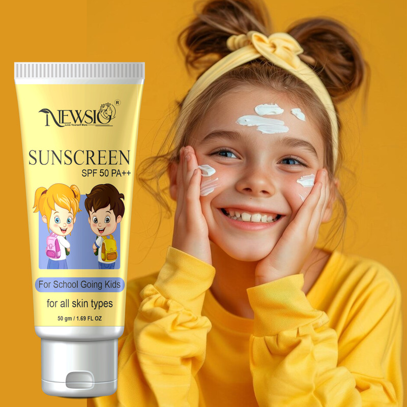 Newsio Sunscreen - SPF 50 PA+++ Sunscreen - Schoolers Sunscreen Broad Spectrum for School-going Kids Boy & Girl(50 g)