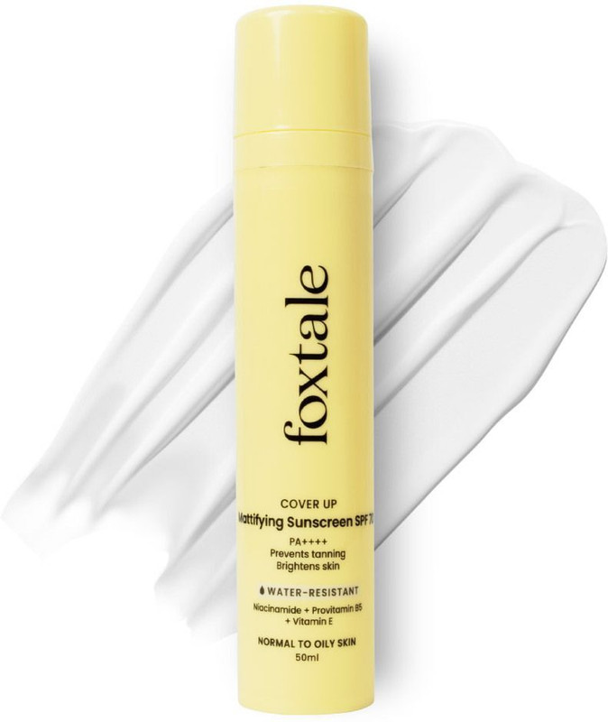 Foxtale Sunscreen - SPF 70 PA++++ Matte Sunscreen for Oily Skin with Niacinamide|Prevents Tan(50 ml)
