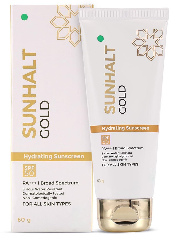 SUNHALT Sunscreen - SPF 50 PA+++ Broad Spectrum UVA/UVB | Water Resistant | For All Skin Types(60 g)