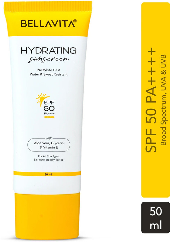 BELLAVITA Sunscreen - SPF 50 PA++++ Water based Hydrating Sunscreen(50 ml)