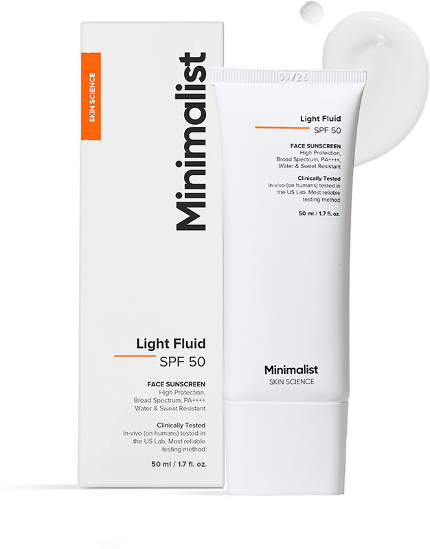 Minimalist Sunscreen - SPF 50 PA++++ Fluid Water and Sweat Resistant ,Sun Cream with Advanced Protection(50 ml)