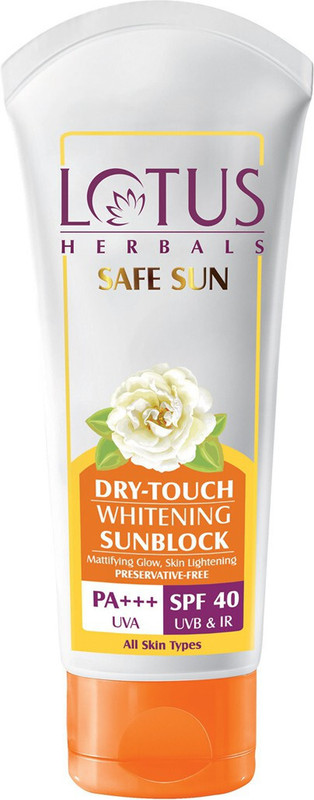 LOTUS HERBALS Sunscreen - SPF 40 PA+++ Safe Sun Dry-Touch Whitening Sunblock SPF 40 UVB & IR PA+++(100 g)