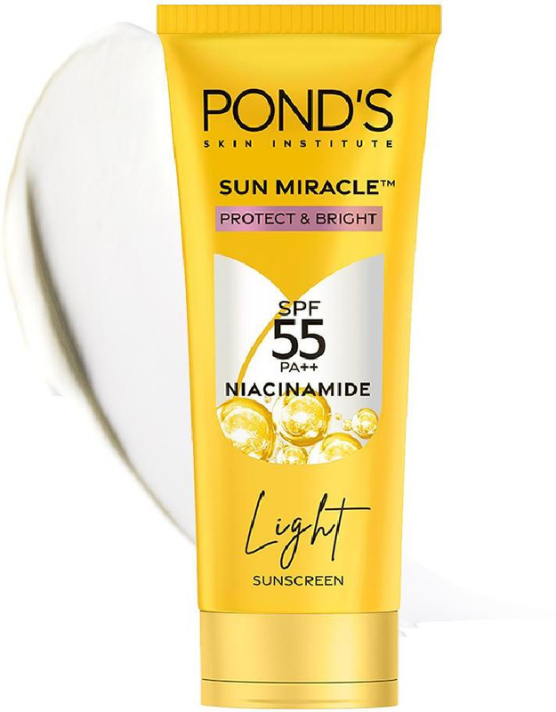 POND's Sunscreen - SPF 55 PA++ Light Sun Miracle Protect & Bright, With 3% Active Niacinamide(100 g)
