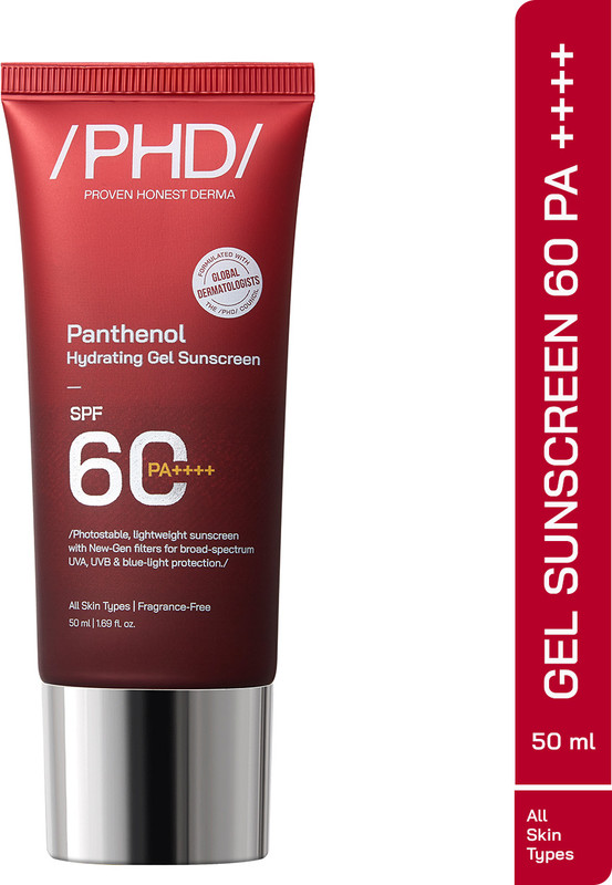 Proven Honest Derma Sunscreen - SPF 60 PA++++ PHD Panthenol Gel Sunscreen SPF 60 PA++++ |Hydrating & Lightweight(50 ml)