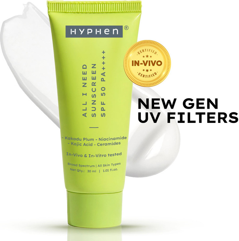 HYPHEN Sunscreen - SPF 50 PA++++ All I Need Sunscreen SPF 50 PA++++ with New Gen UV Filters|In-Vivo Tested(30 ml)