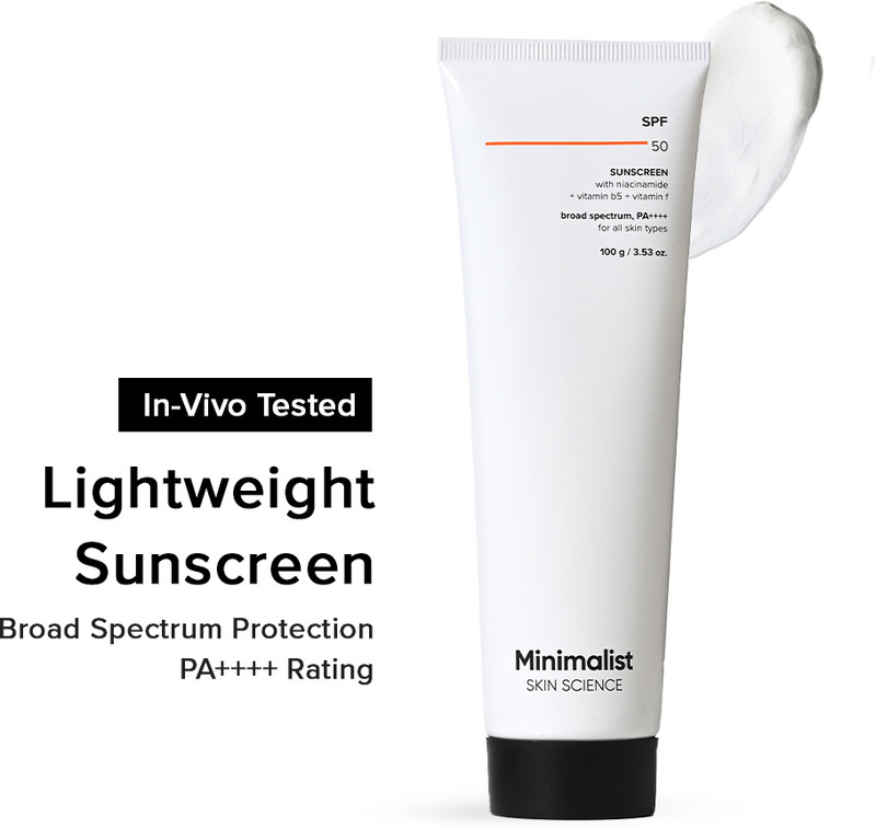 Minimalist Sunscreen - SPF 50 PA++++ Lightweight with Niacinamide & Multi-Vitamins | No WhiteCast |Broad Spectrum(100 g)