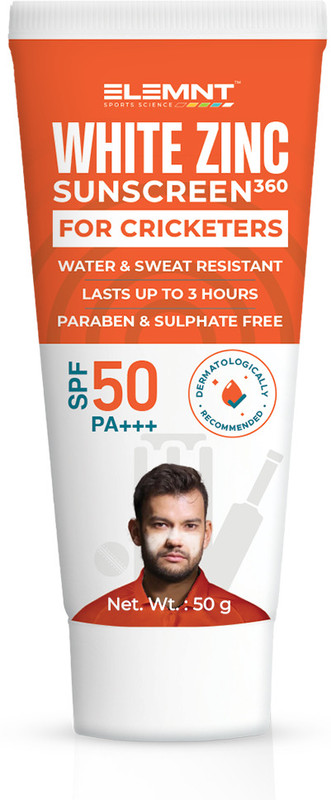 Elemnt Sports Science Sunscreen - SPF 50 PA+++ White Zinc Sunscreen(50 g)