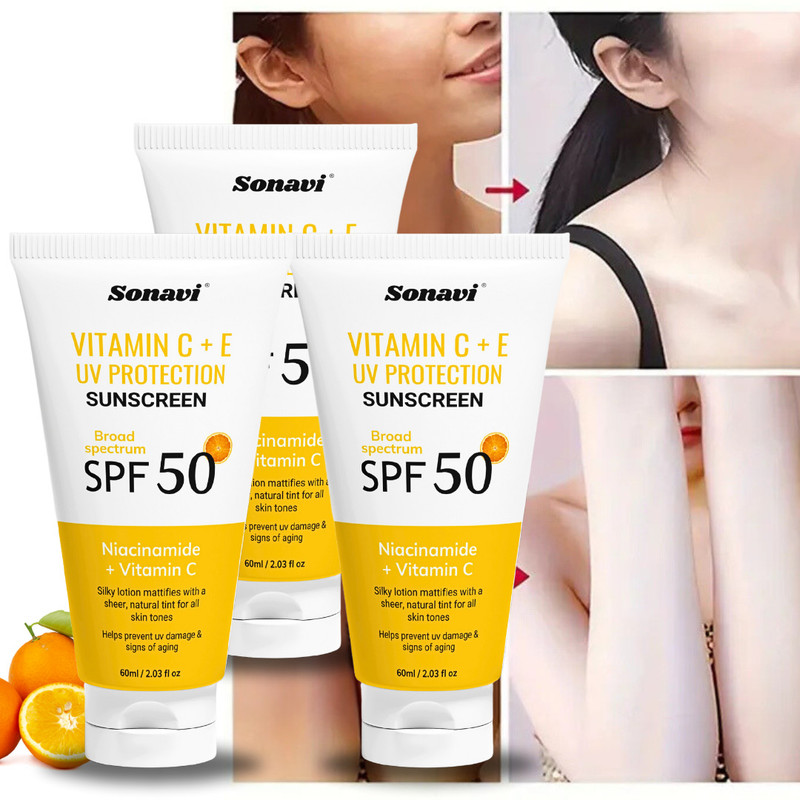 Sonavi Sunscreen - SPF 50 PA+++ Daily Glow With Vitamin C+E For Sun Protection(180 ml)