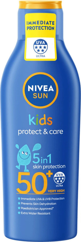 NIVEA Sunscreen - SPF 50 PA+ Kids Protect & Care Sun Lotion SPF 50(250 g)