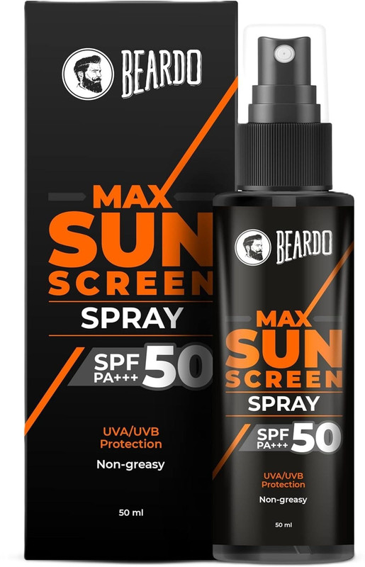BEARDO Sunscreen - SPF 50 PA+++ Max Spray For Men | Non-greasy|Easy Application For Oily Skin|UVA UVB Protection(50 ml)