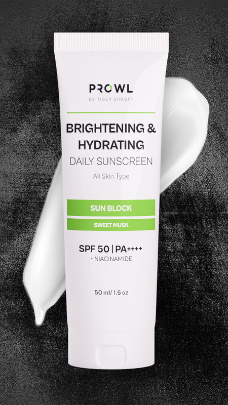 PROWL Sunscreen - SPF 50 PA++++ By Tiger Shroff Brightening & Hydrating Gel Sun Screen SPF 50 PA ++++ Sweet Musk(50 ml)