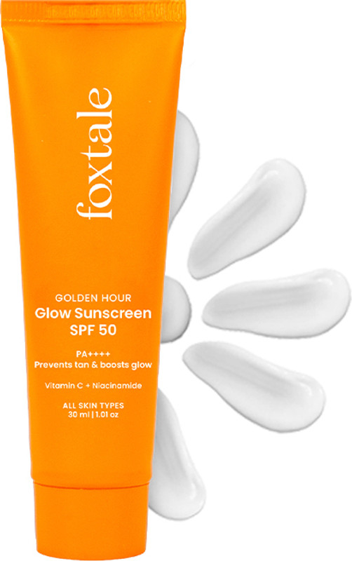 Foxtale Sunscreen - SPF 50 PA+++ Glow Sunscreen with Vitamin C & Niacinamide SPF 50 PA++++ In-Vivo Tested(100 ml)