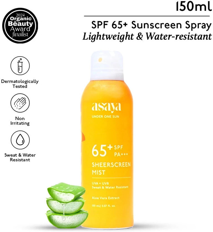 asaya Sunscreen - SPF 50 Spray for Men and Women Broad Spectrum UVA+UVB(150 ml)