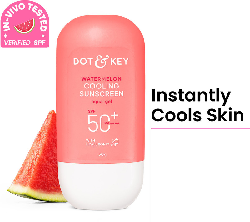 Dot & Key Sunscreen - SPF 50 PA++++ Watermelon cooling Sunscreen, In-Vivo Tested With Hyaluronic(50 g)