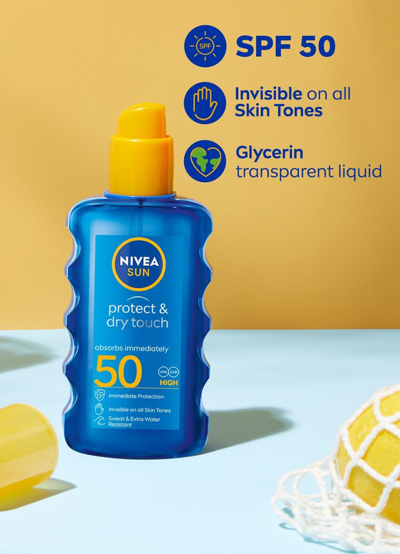 NIVEA Sunscreen - SPF 50 UVA UVB, Body Spray with Glycerin, For Men & Women, Sports & Beach(200 ml)