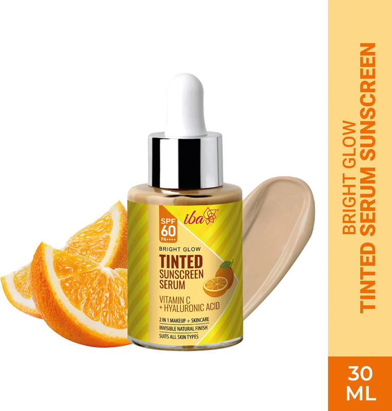 Iba Sunscreen - SPF 60 PA++++ Bright Glow Tinted Sunscreen Serum for All Skin Types(30 ml)