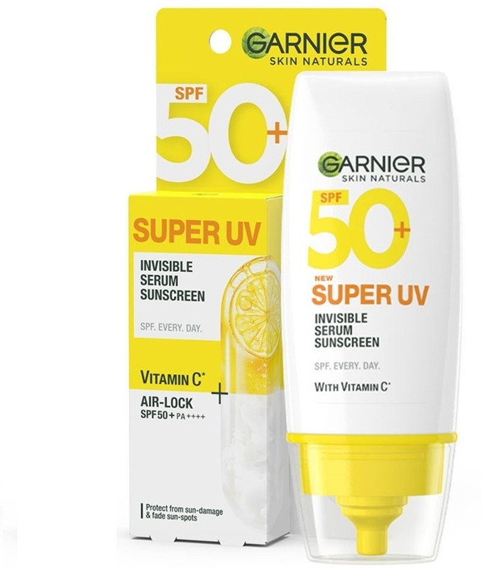 GARNIER Sunscreen - SPF 50 PA++++ Super UV Invisible Serum sunscreen For Men & Women(60 ml)