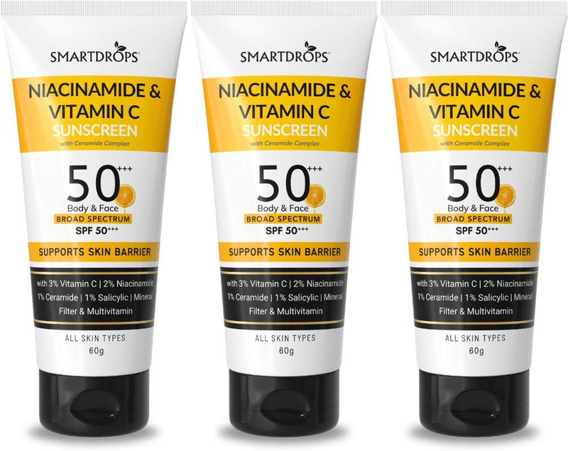 smartdrops Sunscreen - SPF 50 PA++ Dry Touch Sunscreen Cream | Body & Face Broad Spectrum(180 g)