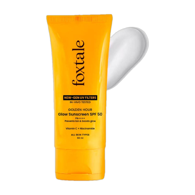 Foxtale Sunscreen - SPF 50 PA++++ Glow Sunscreen | In-Vivo Tested | 100% New Gen Filters | Tan Prevention(50 ml)
