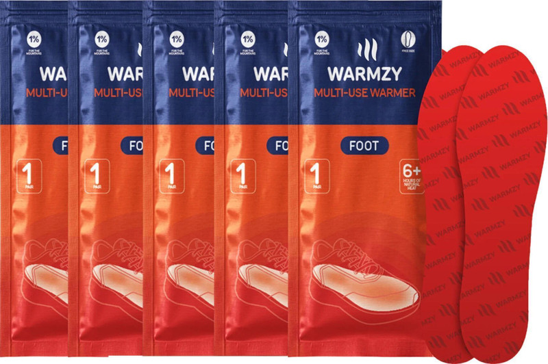 WARMZY Foot Warmer Insoles Air activated Self heating Warmer Heat Pouch(5 Pair Foot) Foot Support(Orange)