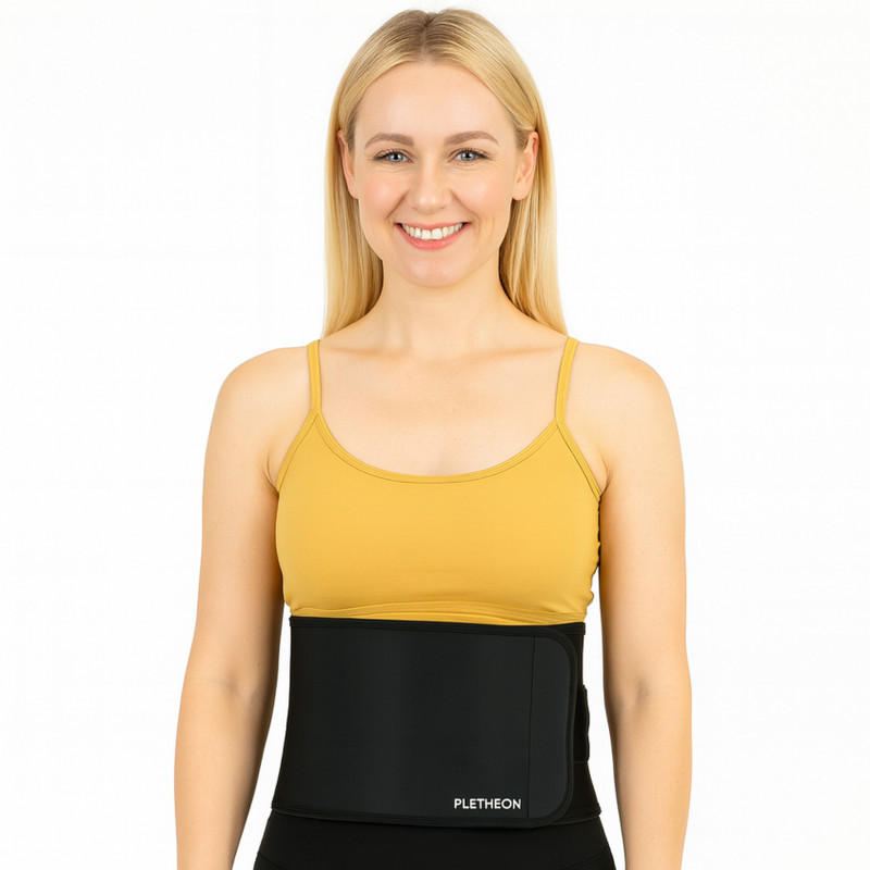 PLETHEON Abdominal Support Belt Binder after C-Section Delivery for Women & Men Abdominal Belt(Black)