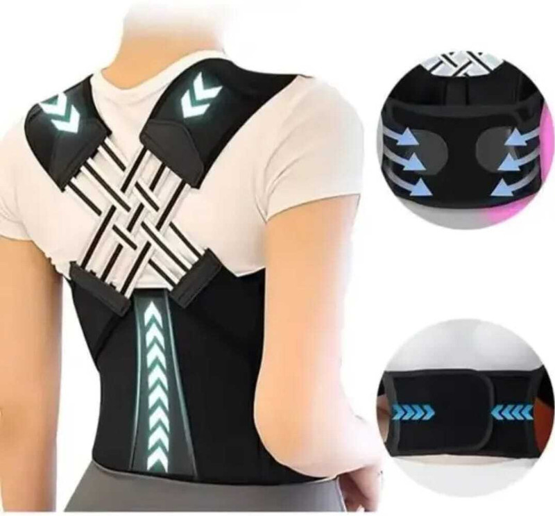 Iglasa Neoprene Free Size Posture Corrector For Men & Women Black Posture Corrector(Black)