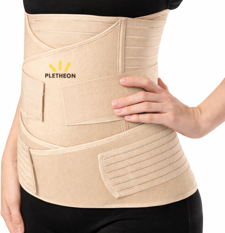 PLETHEON Belt after delivery for tummy reduction Shapewear Post pregnancy belt Abdominal Belt(Grey)