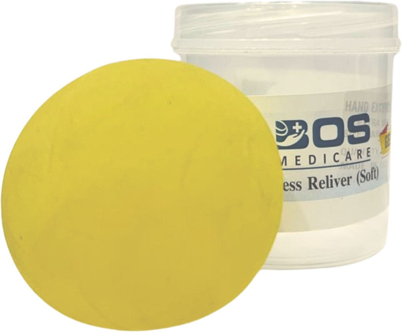 Bos Medicare Surgical Silicone Gel Ball Large Yellow Color Hand Grip Fitness Exerciser Finger Support(Yellow)