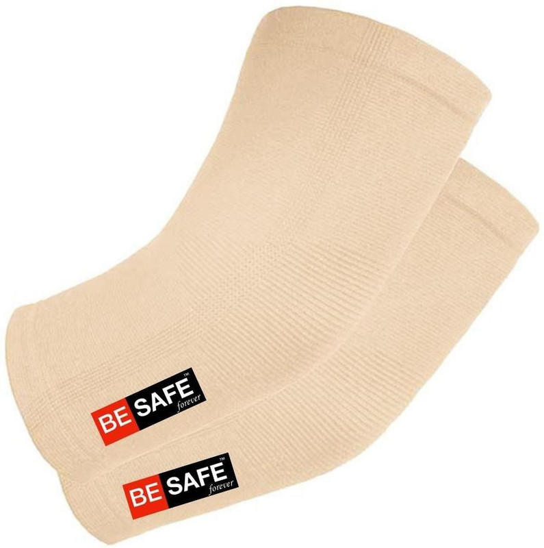 BE SAFE Forever Compression Socks & Elbow Support Guard, Elbow Sleeves Band, Pair, Beige, Large Elbow Support(Beige)