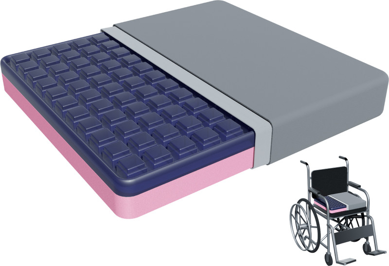 FOVERA Gel Wheelchair Seat Cushion-Prevents Pressure Sores,Sciatica,Tailbone Pain(Grey) Thigh Support(Grey)