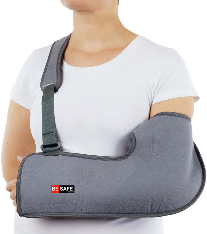 BE SAFE Forever Arm Supporter Arm Sling Pouch Belt, Arm Immobilizer Brace, Large, Grey Hand Support(Grey)