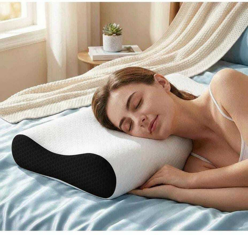 Kartona Orthopedic Cervical Contour Pillow – Ergonomic Neck Support for Pain-Free Sleep Cervical Pillow(White)
