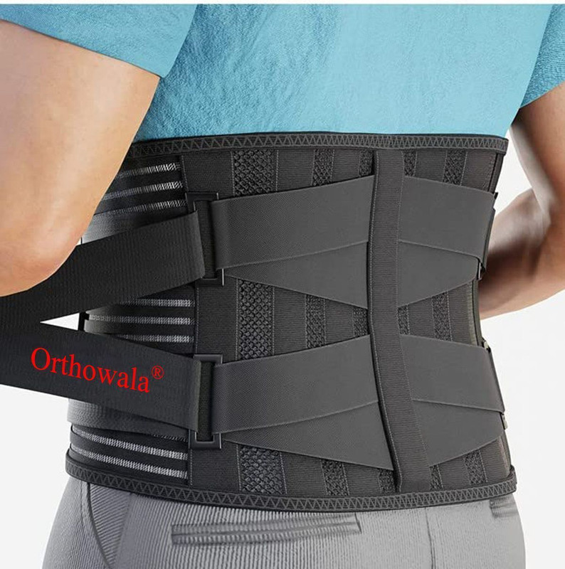 Orthowala Lumbar support Back Braces for Lower Back Pain Relief posture corrector Back / Lumbar Support(Black)