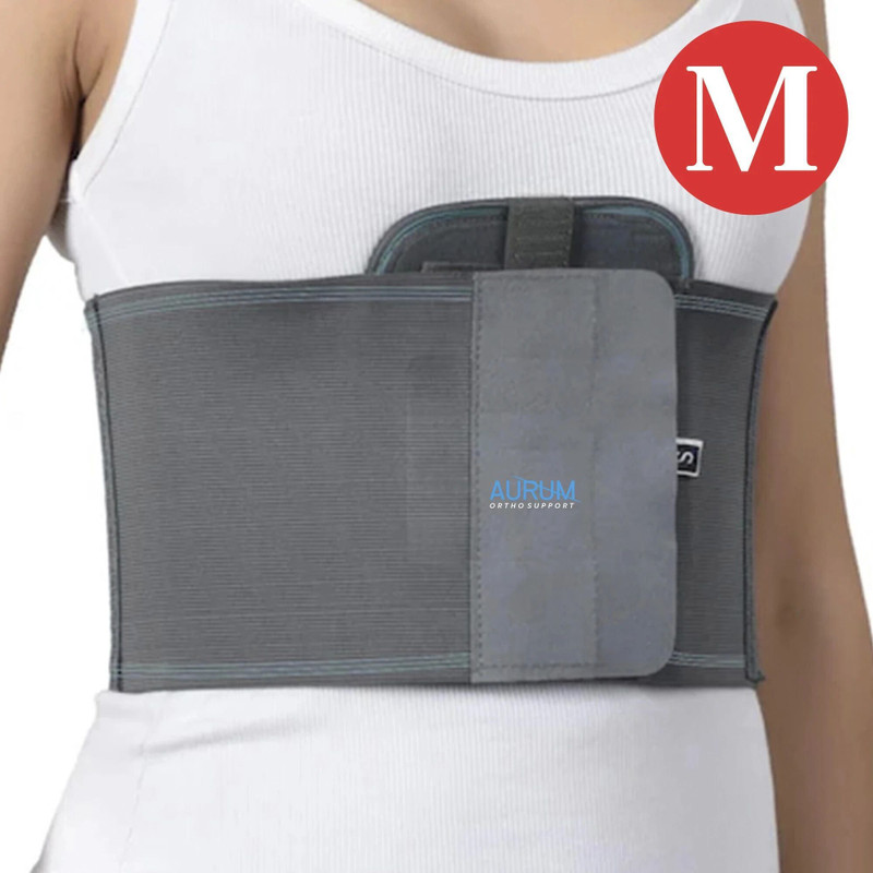 Aurum Elastic Rib Belt Binder, Chest Wrap For Pain Relief, Fractures, Unisex, XL Size Back / Lumbar Support(Grey)