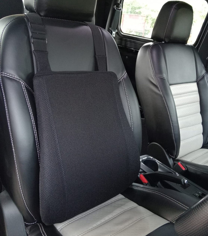 HOMBOX Car Backrest Memory Foam Cushion Back , Lumbar Support (Black) Pack of 01 Back / Lumbar Support(Black)