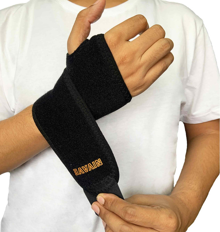 Nivave Wrist Brace Compression Neoprene Sleeve with thumb loop Wrist Support(Black)