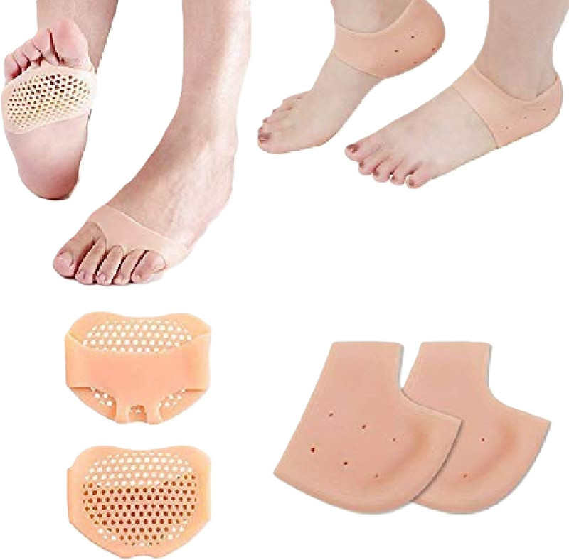 DJ FINDER Silicone Women Heel Socks Foot Protector Silicon Socks 1+1 Pair Ankle Support(Multicolor)