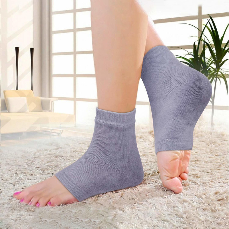 oneexport Heel Pain Relief Silicone Gel Heel Socks anti crack heel socks Heel Support(Multicolor)