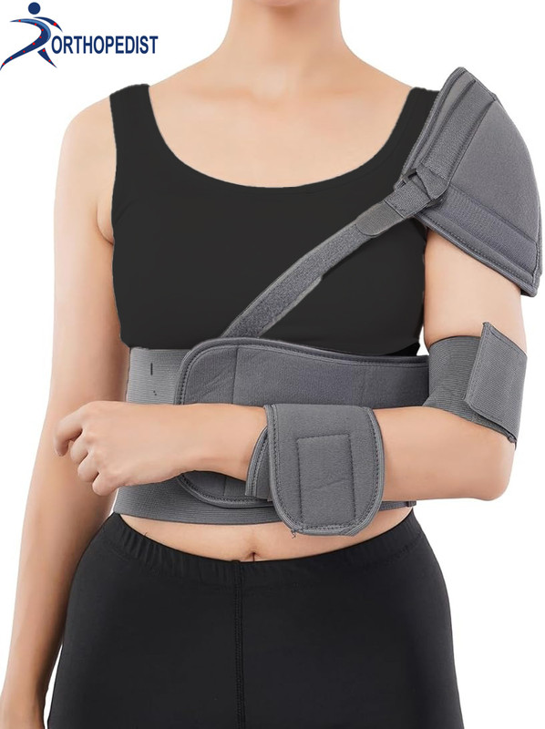 ORTHOPEDIST Shoulder Immobilizer Rotator Cuff Support Adjustable Sling for Fractured Bones Shoulder Support(Grey)
