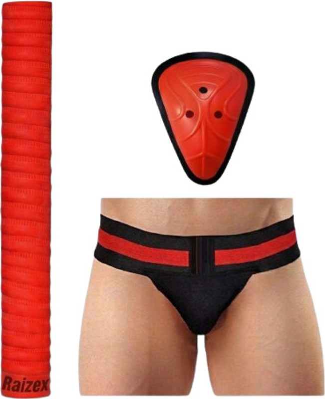 Rainox Combo Men’s Cricket Supporter (Size XL) with Abdominal Guard (AD), Bat Grip Cricket Kit
